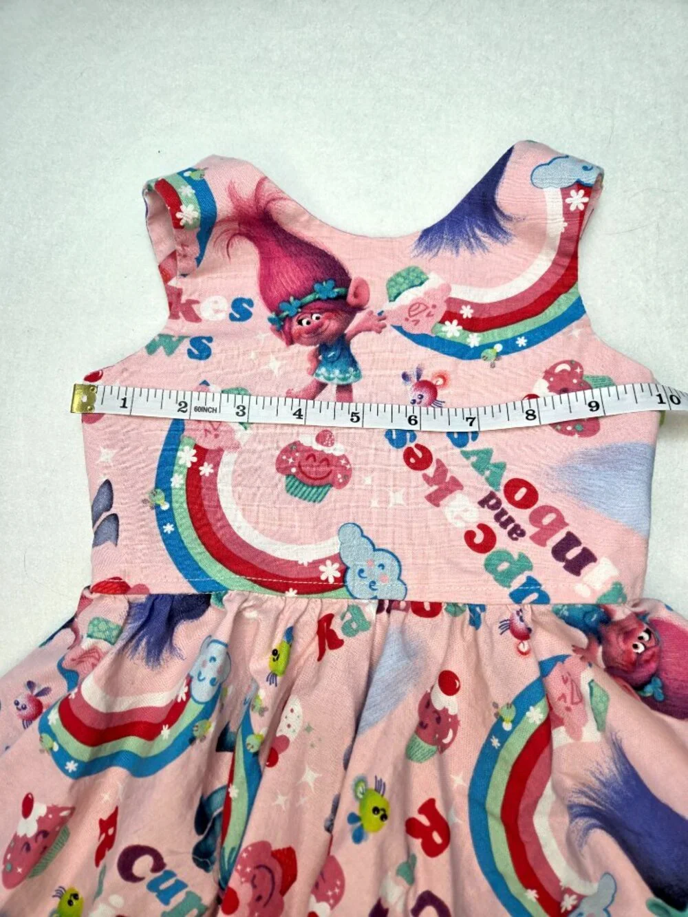 Boutique Trolls Inspired Toddler Dress Pink Cupcakes Rainbows Poppy Girls Sz 2T